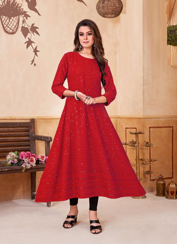 SMIT CHIKEN Fancy Festive Wear Long Anarkali Latest Kurtis Collection